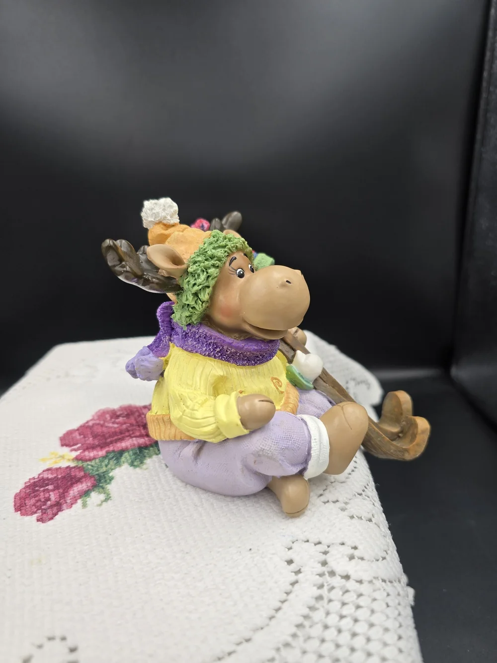 Home Interiors Multicolor Moose and Snowman Holiday Figurine